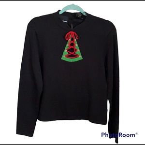 NWT Michael Simon Christmas Tree Motif Sweater M